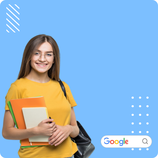 Smiling student with a tablet